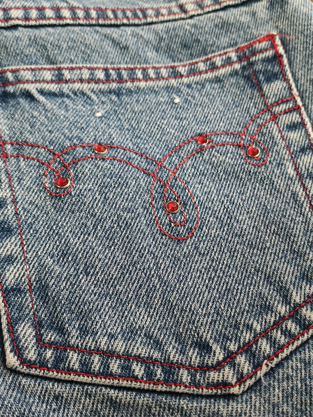 Vintage No Boundaries Light Blue Denim with Red Stitching Accent